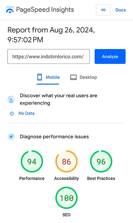 Pagespeed. Web. Dev analysis https www indotimlorico com mobileiphone 14 pro